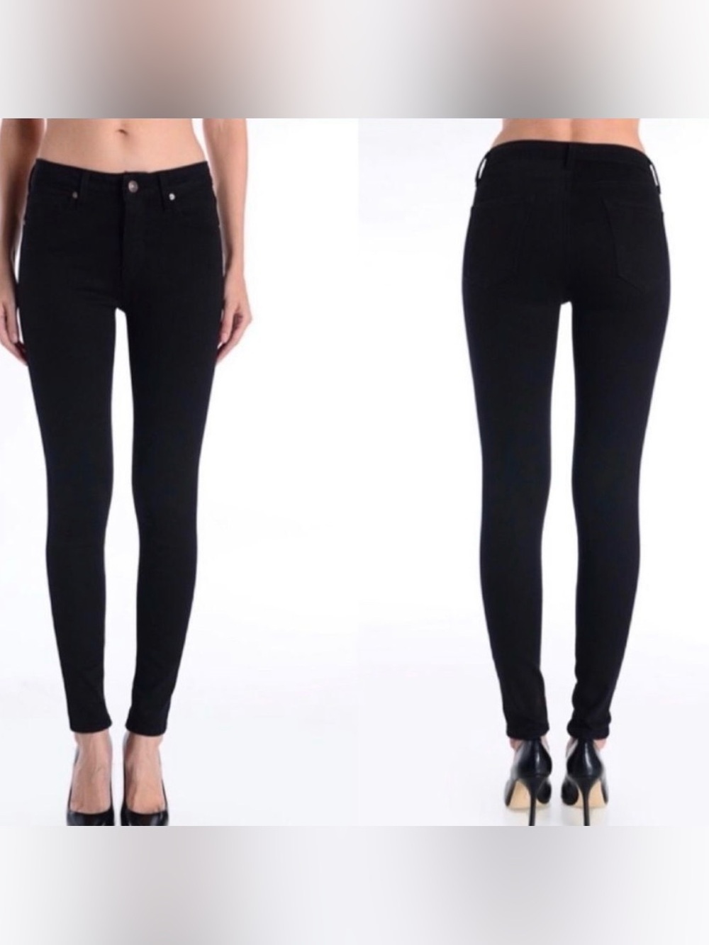*JUST BLACK* Petite Made in USA Black Skinny Jeans Size 28P